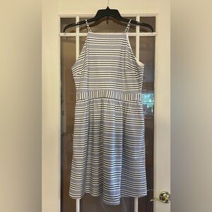 Banana Republic Blue & White Halter Dress
